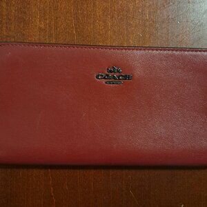 Coach Red Leather Folding Wallet